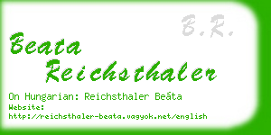 beata reichsthaler business card